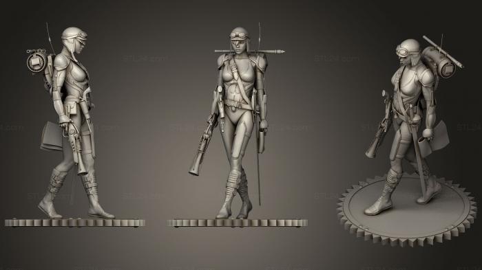 Статуэтки герои, монстры и демоны (Приключение в стиле Стимпанк, STKM_1241) 3D модель для ЧПУ станка